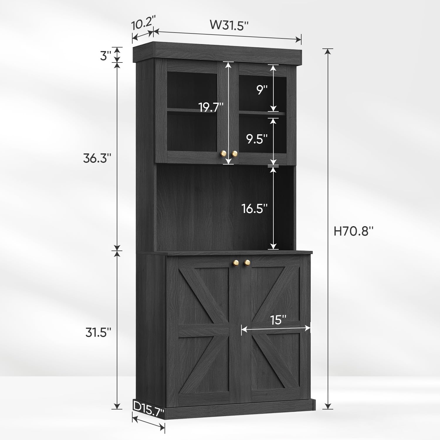 Vyre 71" Tall Modular Farmhouse Bookcases