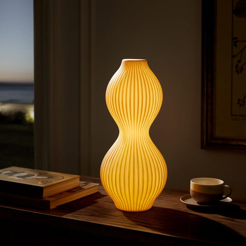 15.8" Dimmable Ceramic Table Lamp with Translucent Shade