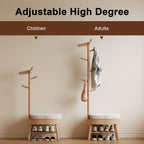 AQIMUELE Solid Wood Shoe Bench and Coat Rack