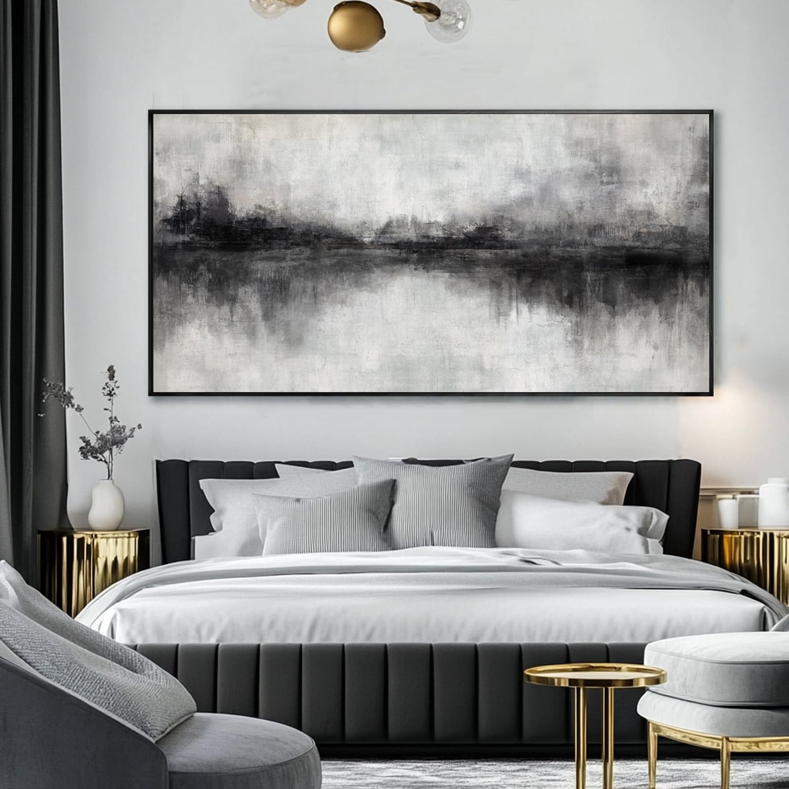 Gold Tree Abstract Canvas Wall Art, Framed Prints