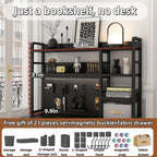 Desktop Bookshelf with Pegboard Storage Rack
