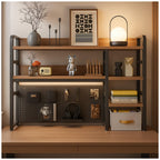 Desktop Bookshelf with Pegboard Storage Rack