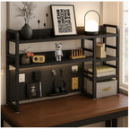Desktop Bookshelf with Pegboard Storage Rack