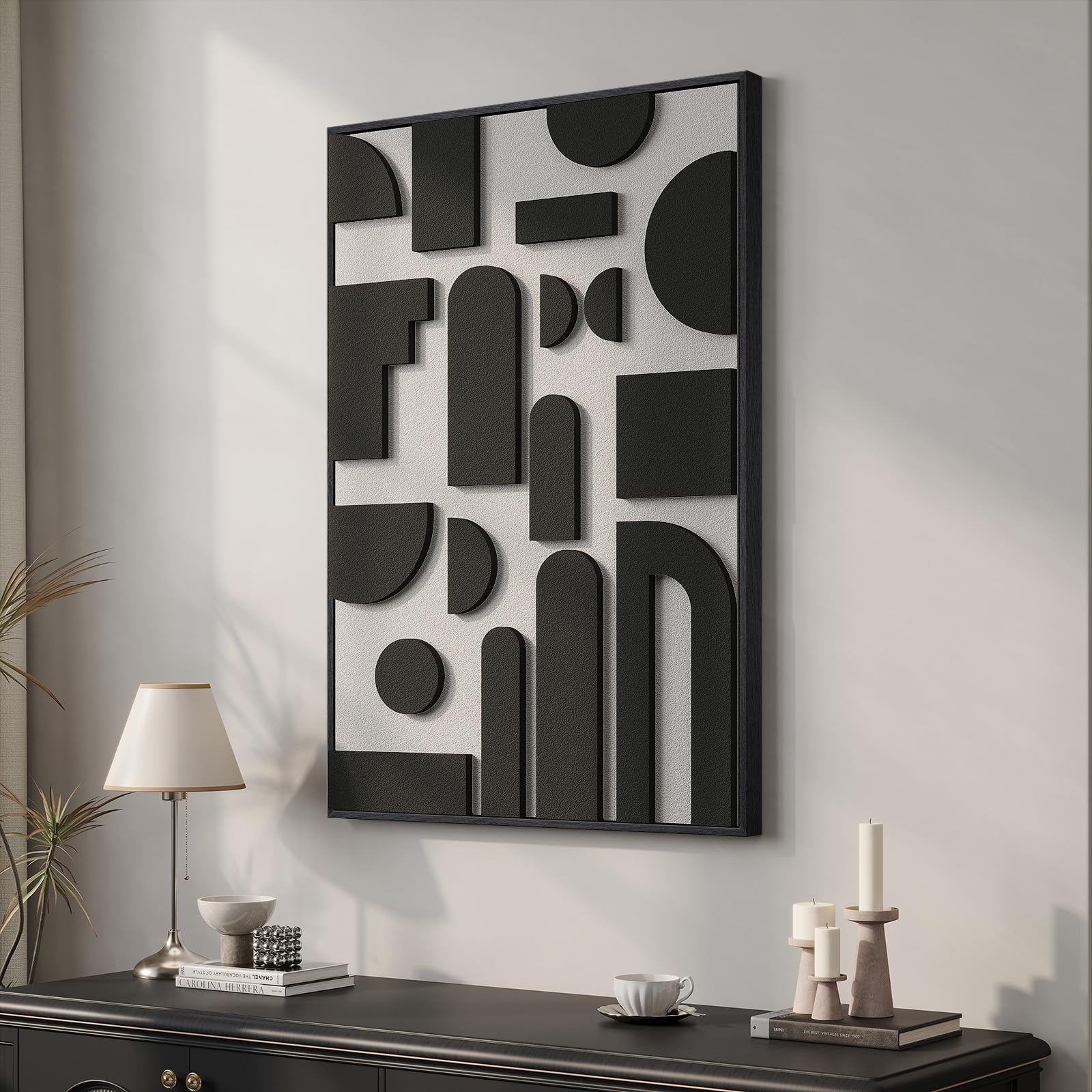 Framed 3D Textured Abstract Wall Art