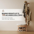 AQIMUELE Solid Wood Shoe Bench and Coat Rack
