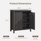 SICOTAS Fluted Sideboard Buffet Cabinet with Storage and Doors