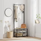 3-in-1 Hall Tree with Bench, Shoe Storage and Shelves