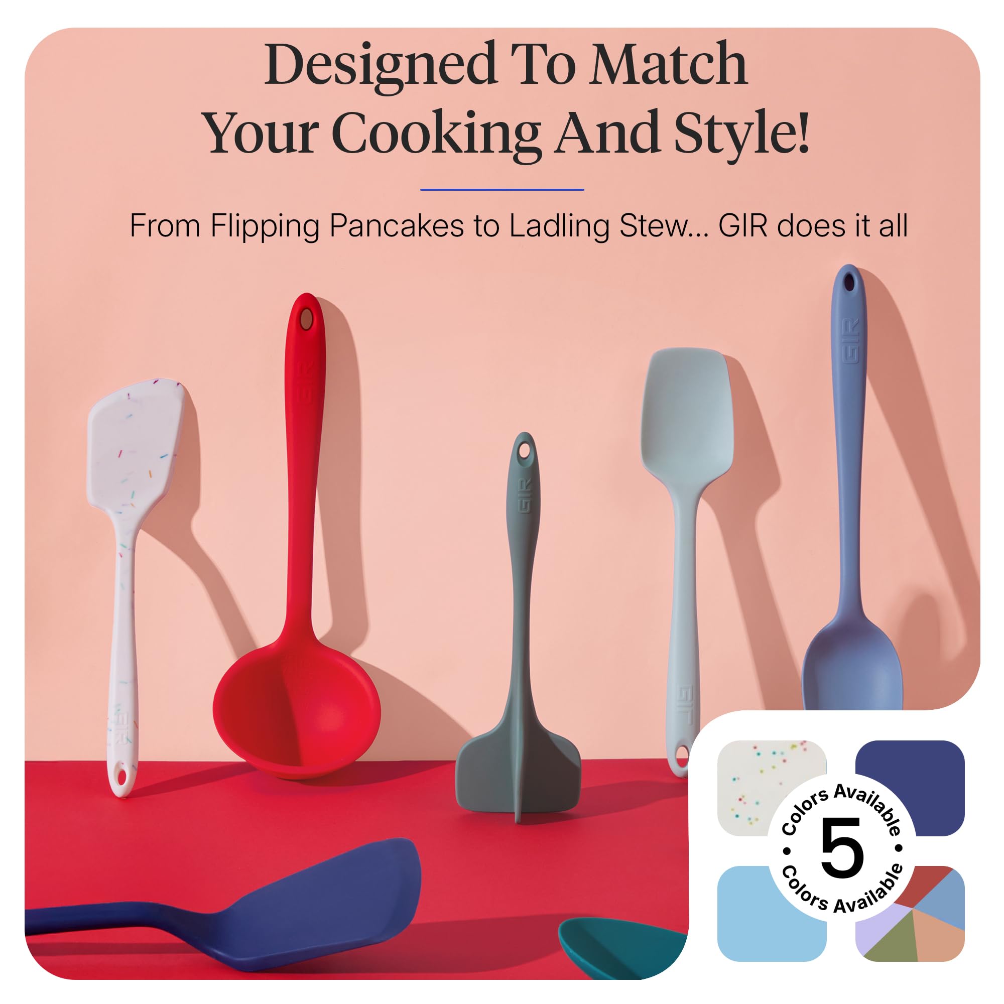 GIR: Get It Right Silicone Kitchen Utensil Set – 3-Piece, 5-Piece, 10-Piece