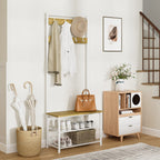 3-in-1 Hall Tree with Bench, Shoe Storage and Shelves