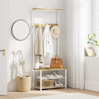 3-in-1 Hall Tree with Bench, Shoe Storage and Shelves