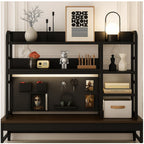 Desktop Bookshelf with Pegboard Storage Rack