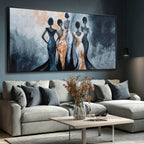 Abstract Fish Canvas Wall Art, Ocean-Themed Decor