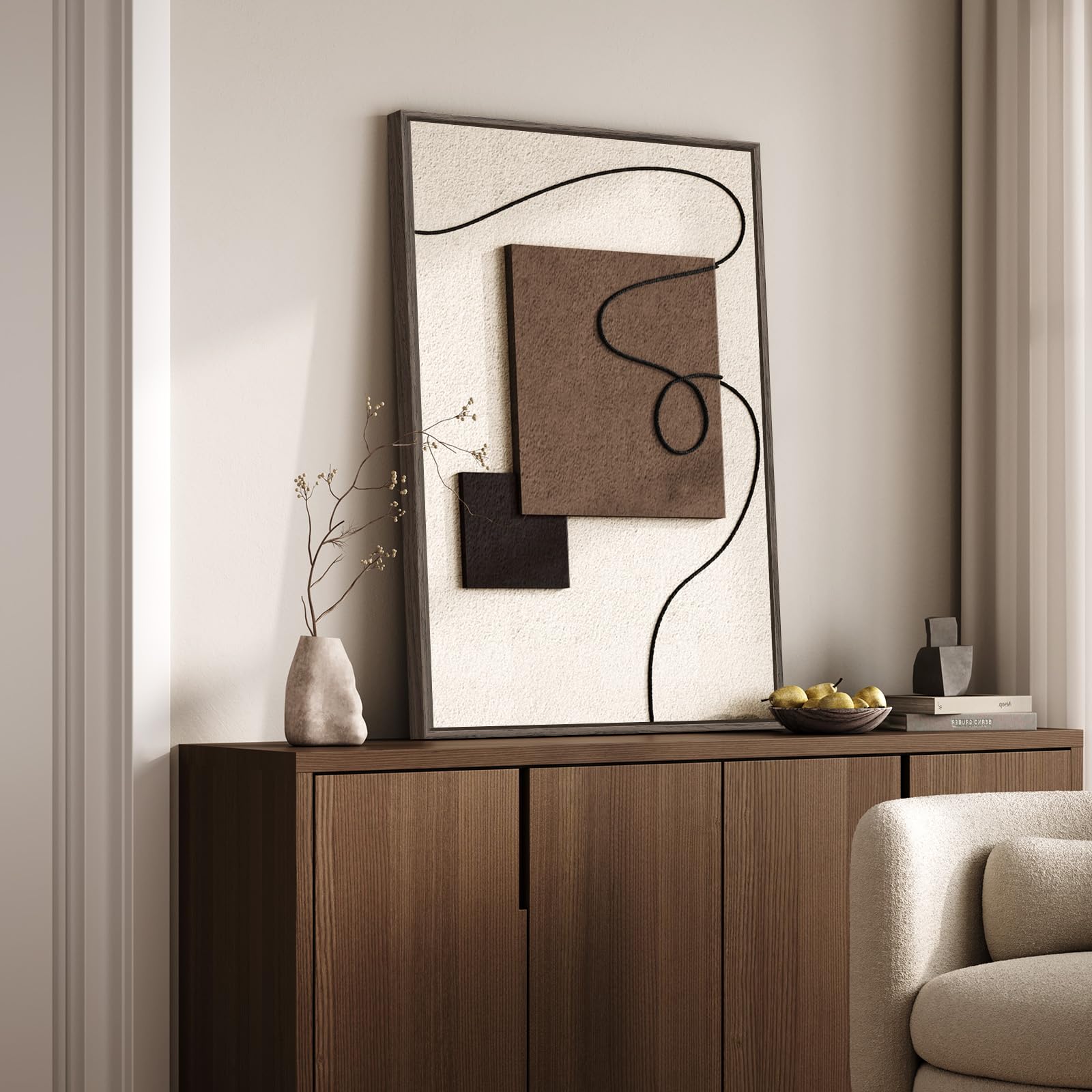 Framed 3D Textured Abstract Wall Art