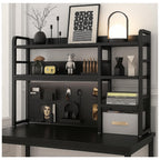 Desktop Bookshelf with Pegboard Storage Rack