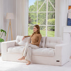 104" L-Shaped Modular Cloud Sofa with Ottoman