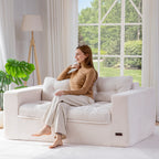 104" L-Shaped Modular Cloud Sofa with Ottoman