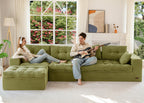 104" L-Shaped Modular Cloud Sofa with Ottoman