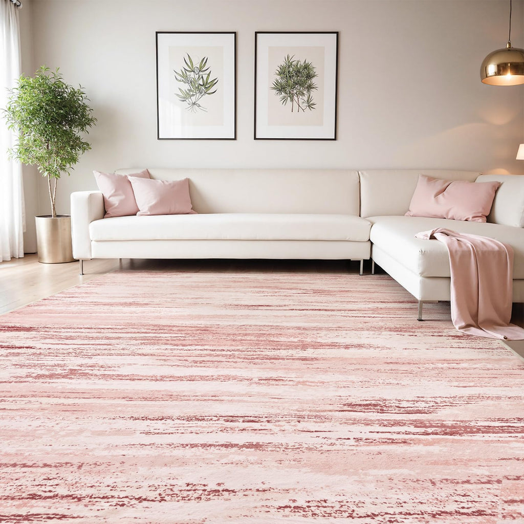 Machine Washable Abstract Area Rug, Non-Slip