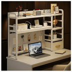 Desktop Bookshelf with Pegboard Storage Rack