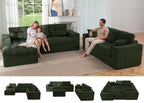 104" L-Shaped Modular Cloud Sofa with Ottoman