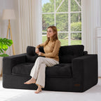 104" L-Shaped Modular Cloud Sofa with Ottoman
