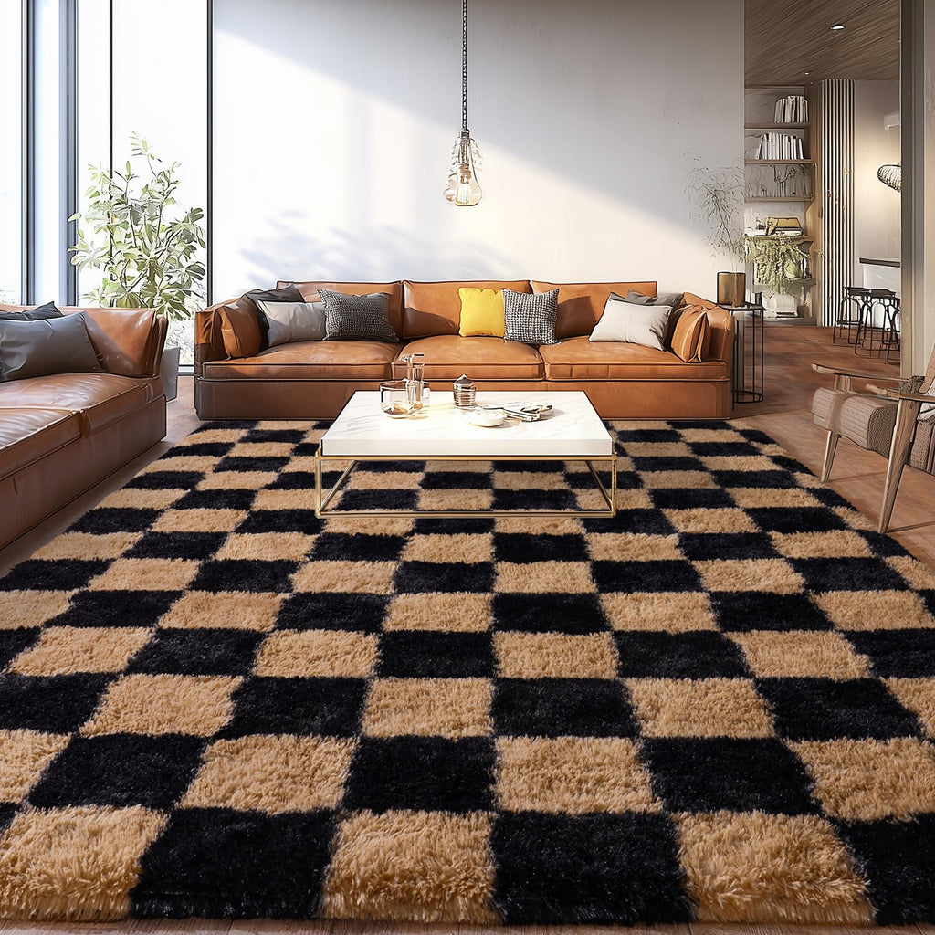 Fluffy Shaggy Area Rug, Soft High Pile, Non-Slip