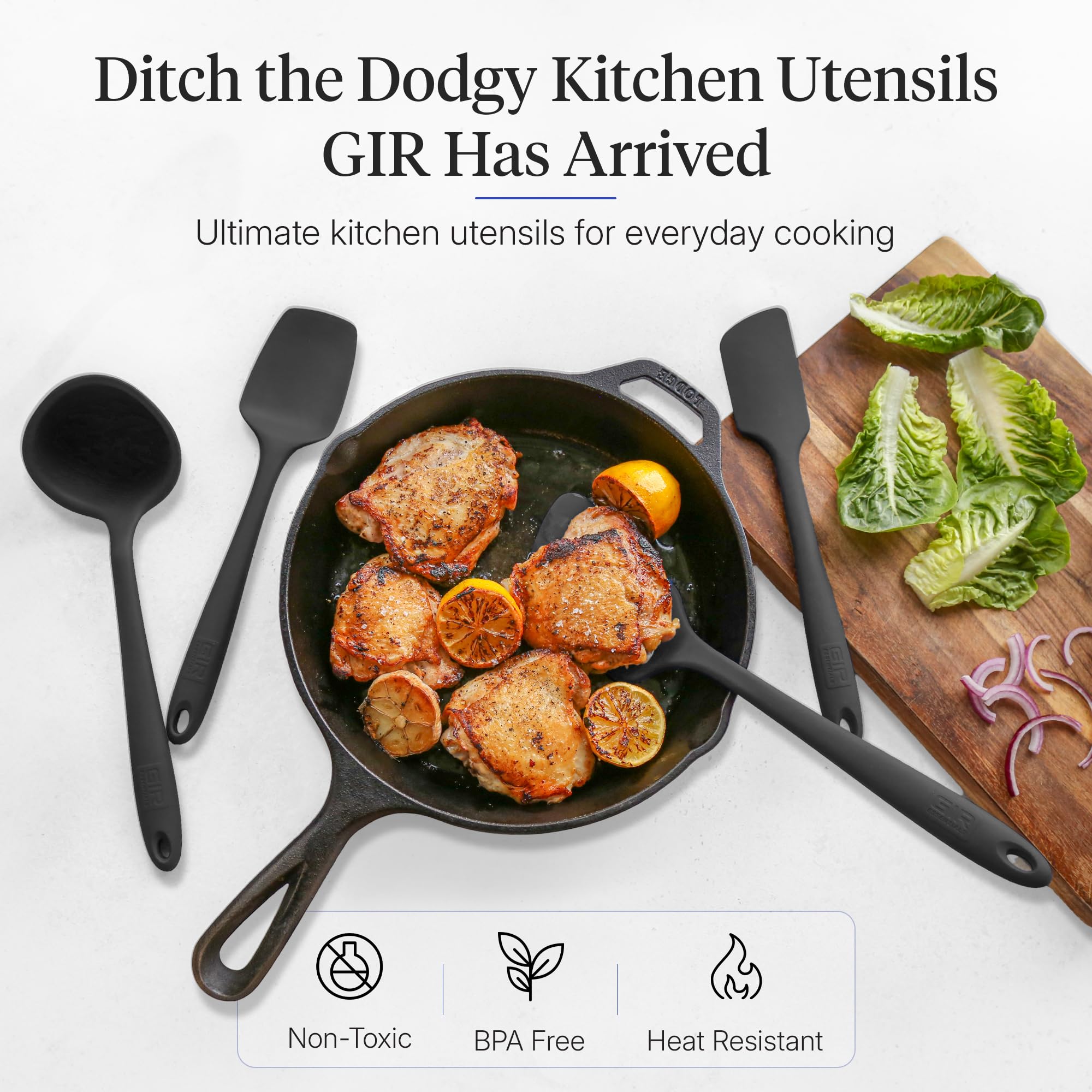 GIR: Get It Right Silicone Kitchen Utensil Set – 3-Piece, 5-Piece, 10-Piece