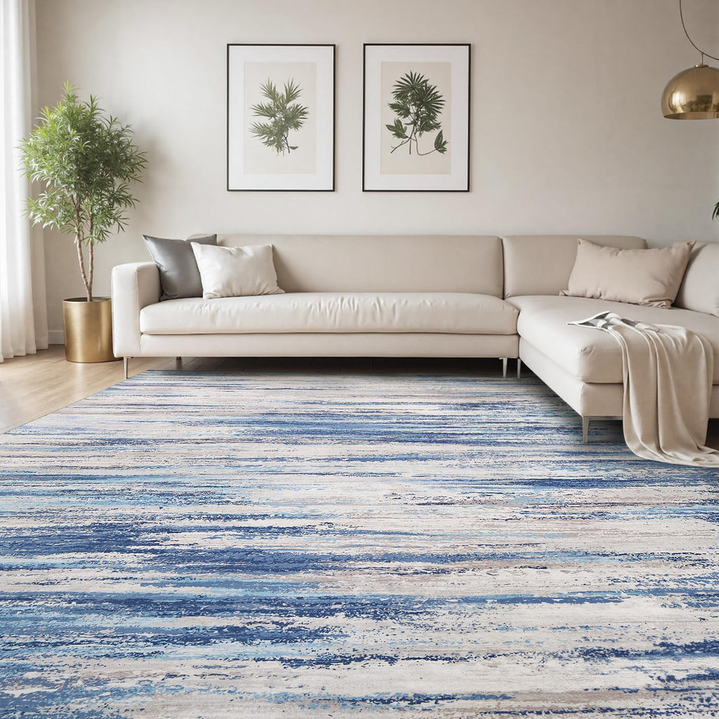 Machine Washable Abstract Area Rug, Non-Slip