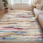 Machine Washable Abstract Area Rug, Non-Slip