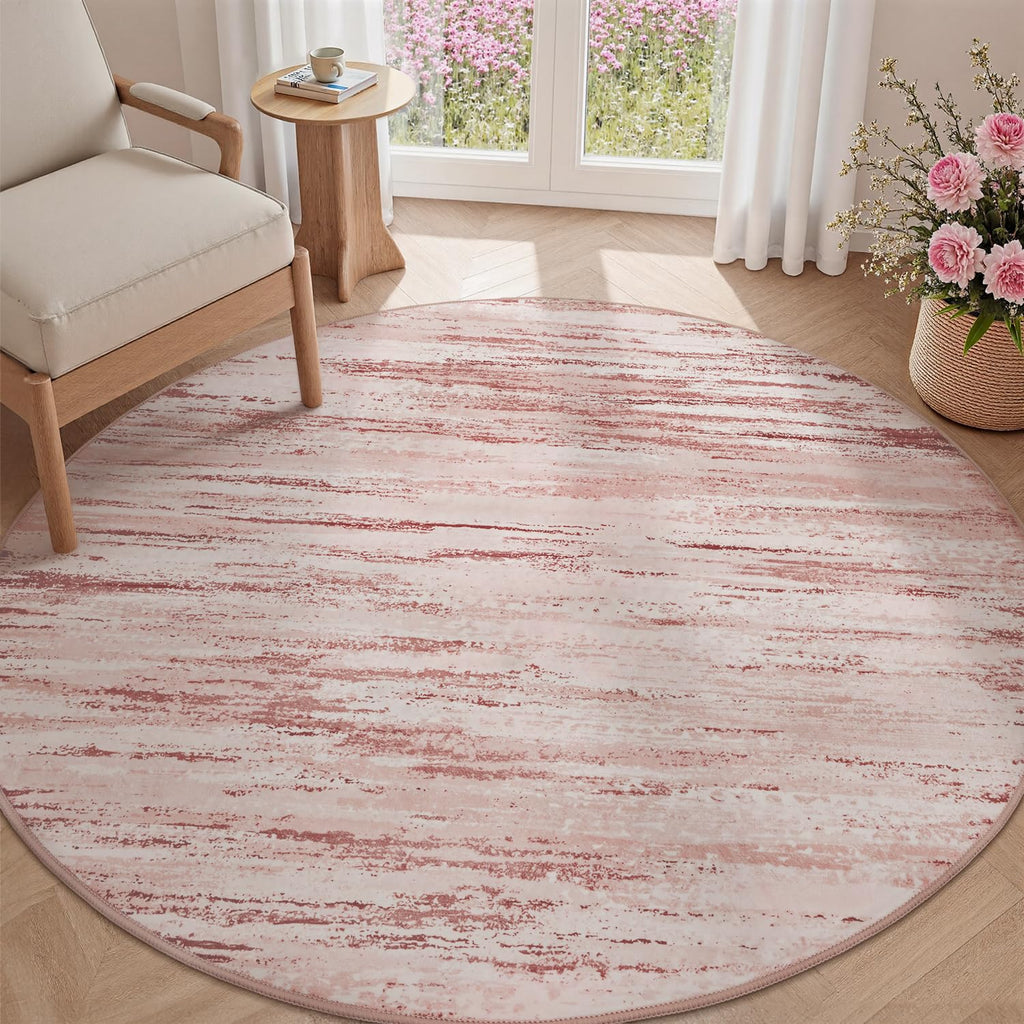Machine Washable Abstract Area Rug, Non-Slip