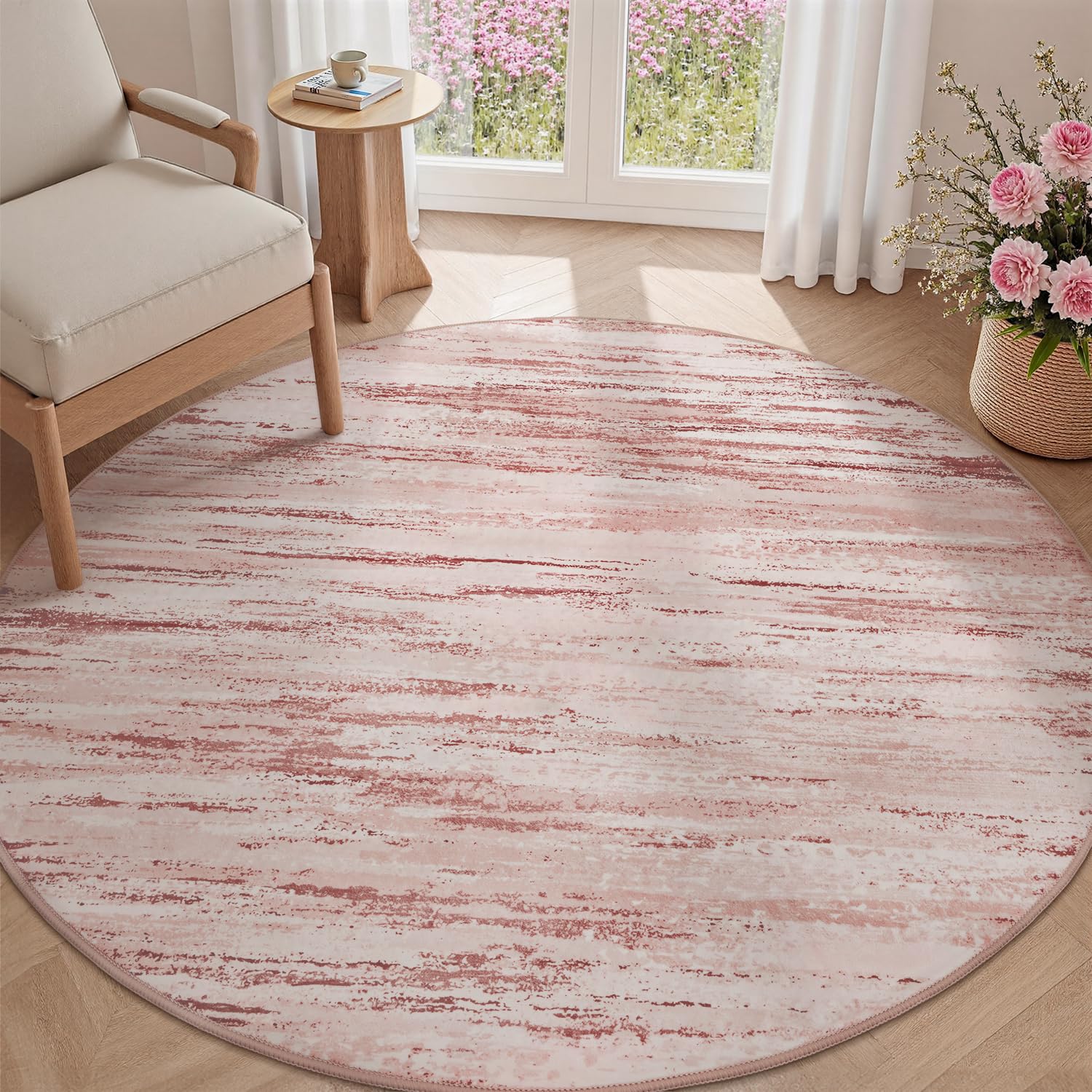 Machine Washable Abstract Area Rug, Non-Slip
