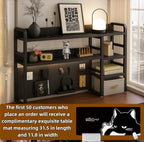 Desktop Bookshelf with Pegboard Storage Rack