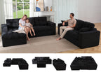 104" L-Shaped Modular Cloud Sofa with Ottoman