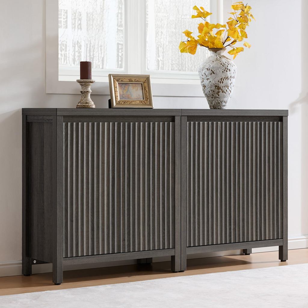 SICOTAS Fluted Sideboard Buffet Cabinet with Storage and Doors