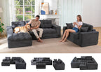 104" L-Shaped Modular Cloud Sofa with Ottoman