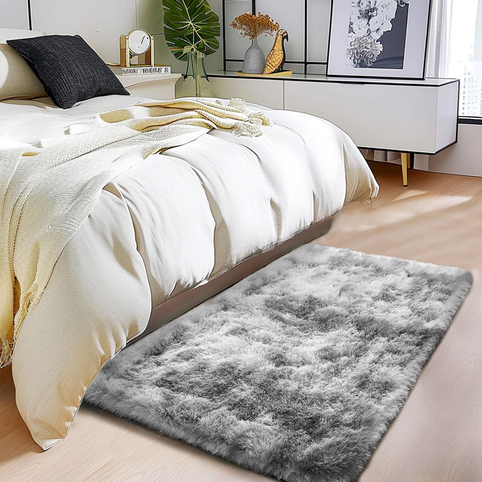 Fluffy Shaggy Area Rug, Soft High Pile, Non-Slip