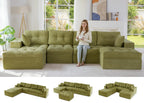 104" L-Shaped Modular Cloud Sofa with Ottoman