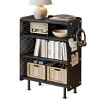 4-Tier Open Bookshelf with Pegboard and Adjustable Shelves