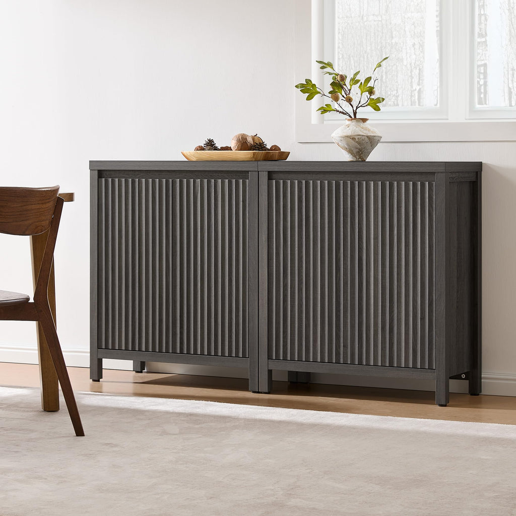 SICOTAS Fluted Sideboard Buffet Cabinet with Storage and Doors
