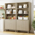 LYNSOM 5-Tier Bookcase with Fluted Doors and Adjustable Shelves