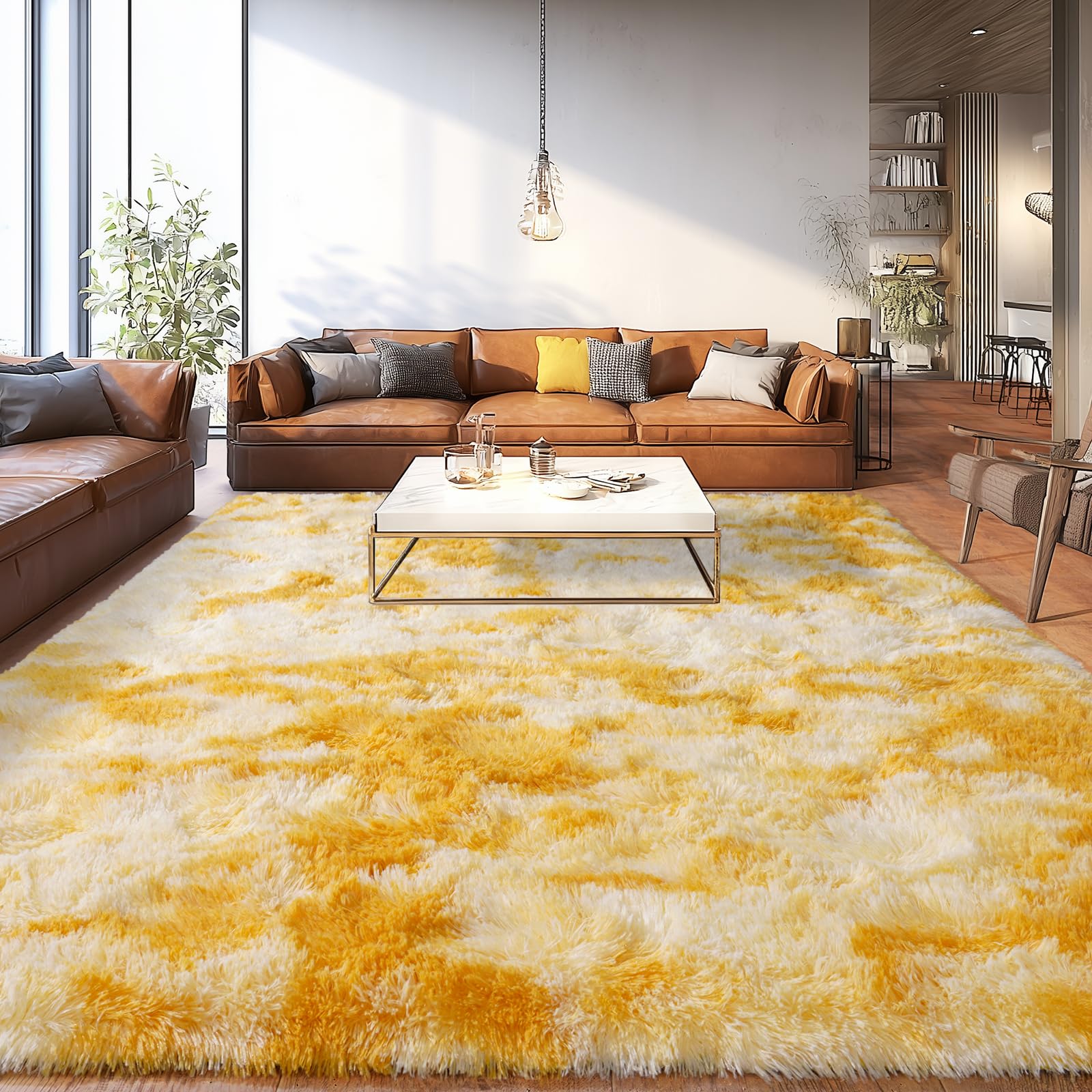 Fluffy Shaggy Area Rug, Soft High Pile, Non-Slip