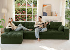 104" L-Shaped Modular Cloud Sofa with Ottoman