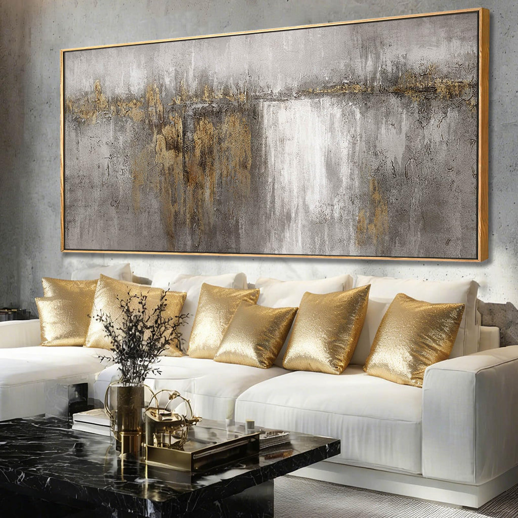 Gold Tree Abstract Canvas Wall Art, Framed Prints
