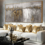 Gold Tree Abstract Canvas Wall Art, Framed Prints