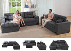 104" L-Shaped Modular Cloud Sofa with Ottoman