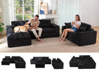 104" L-Shaped Modular Cloud Sofa with Ottoman