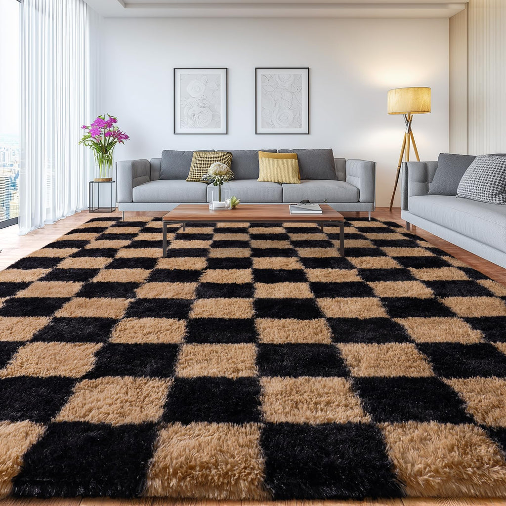 Fluffy Shaggy Area Rug, Soft High Pile, Non-Slip
