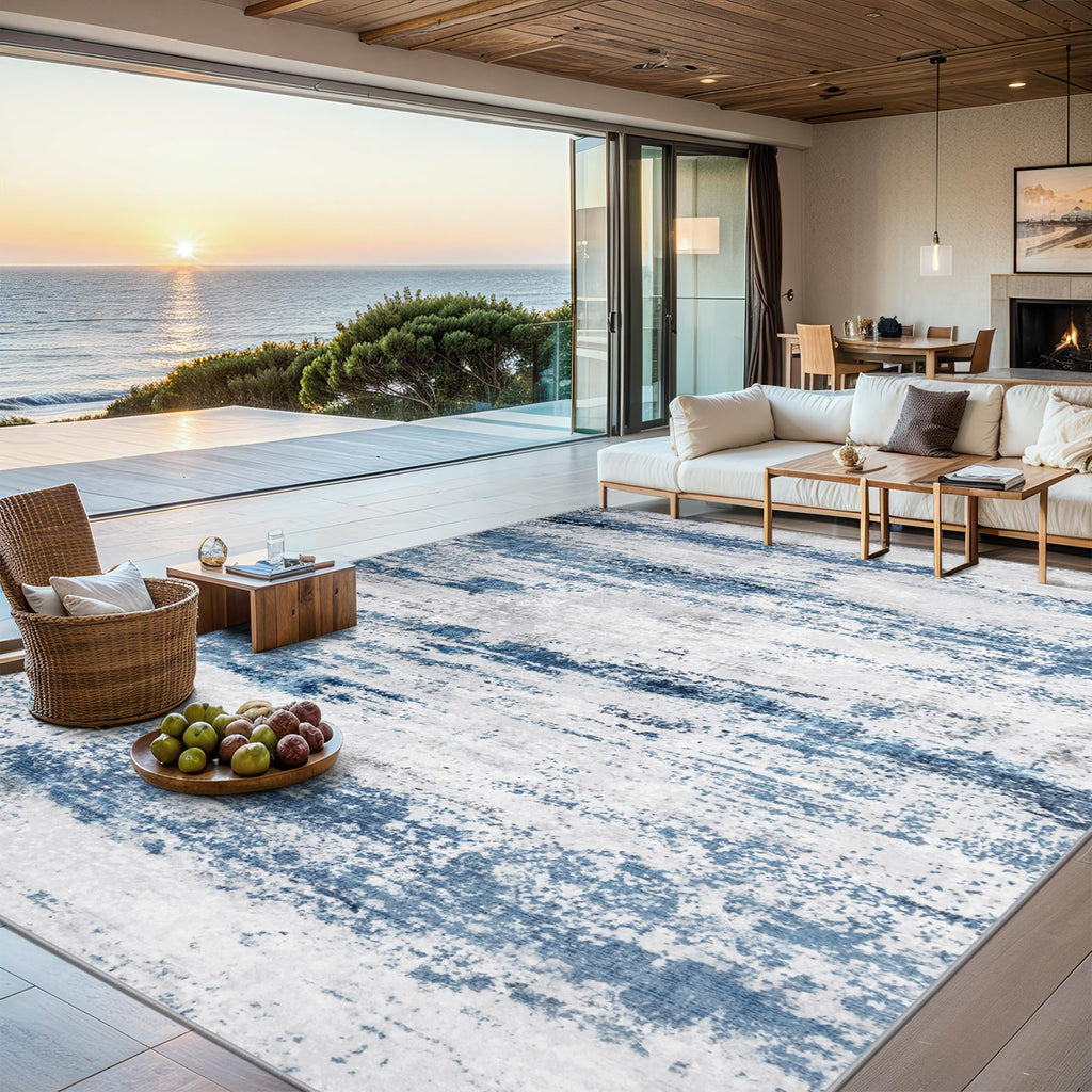 Washable Abstract Area Rug, Soft, Non-Slip, Stain Resistant
