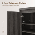 SICOTAS Fluted Sideboard Buffet Cabinet with Storage and Doors