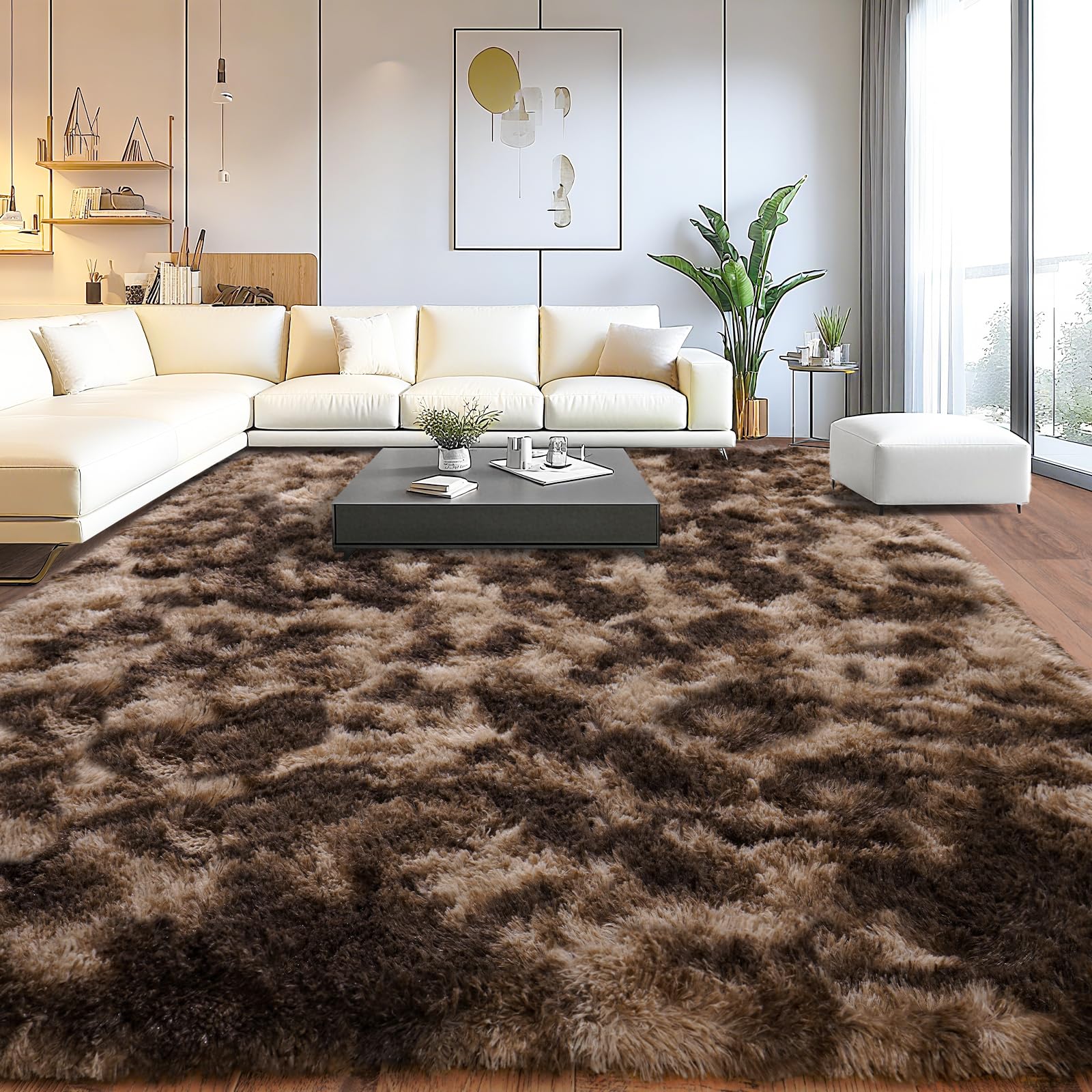 Fluffy Shaggy Area Rug, Soft High Pile, Non-Slip